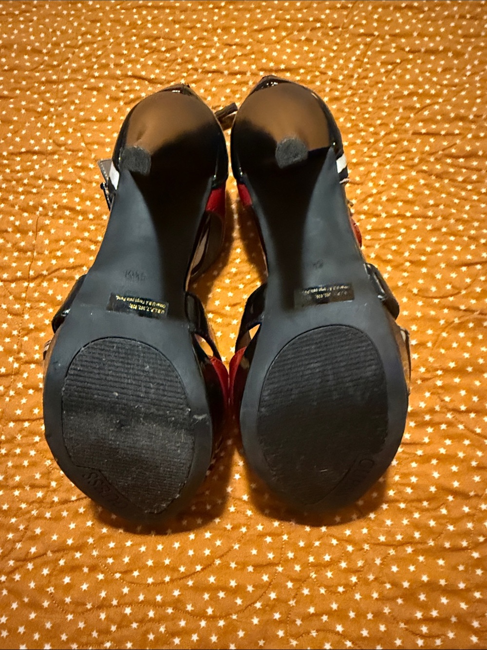 Guess Red Patent and Zebra Print Platform High Heel Sandals - Picture 4 of 7